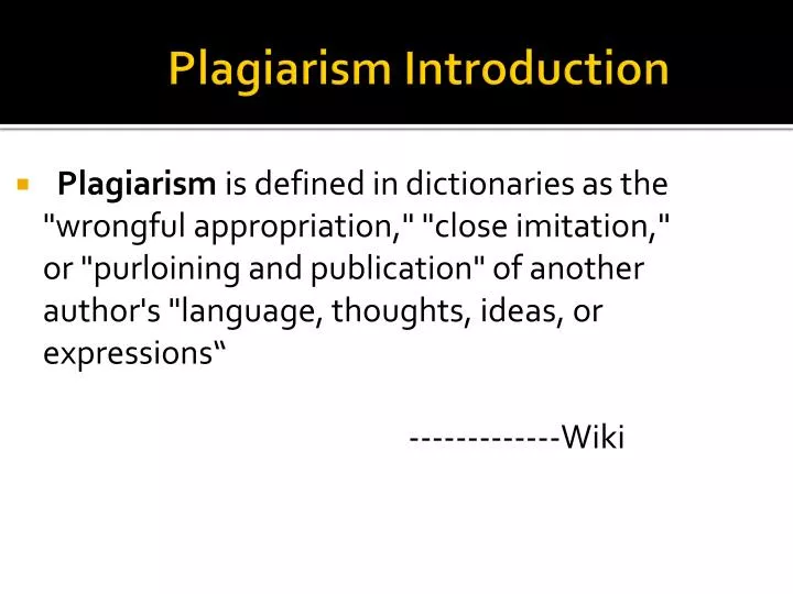 plagiarism introduction