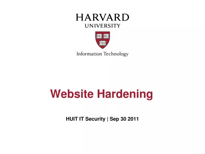 website hardening