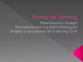puntos de d eming