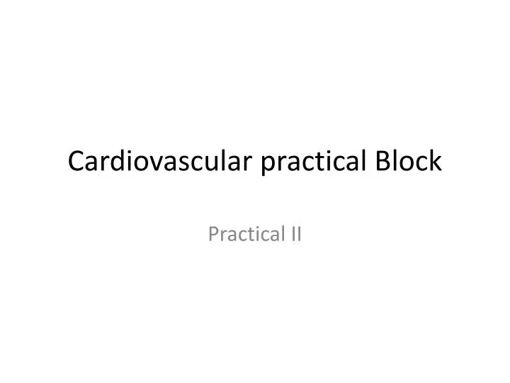 cardiovascular practical block