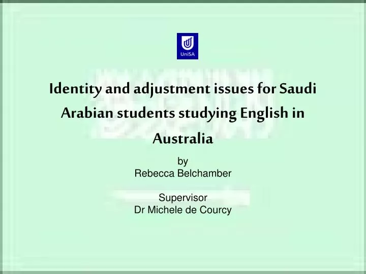 identity and adjustment issues for saudi arabian students studying english in australia