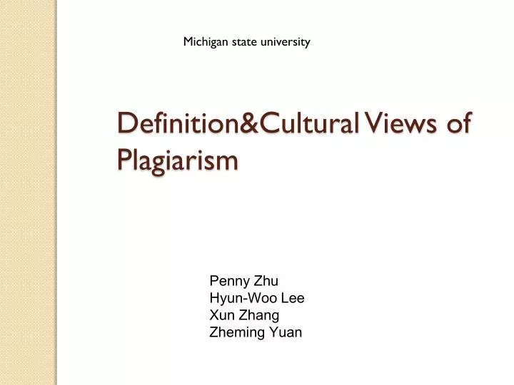 definition cultural views of plagiarism