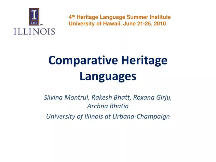 comparative heritage languages