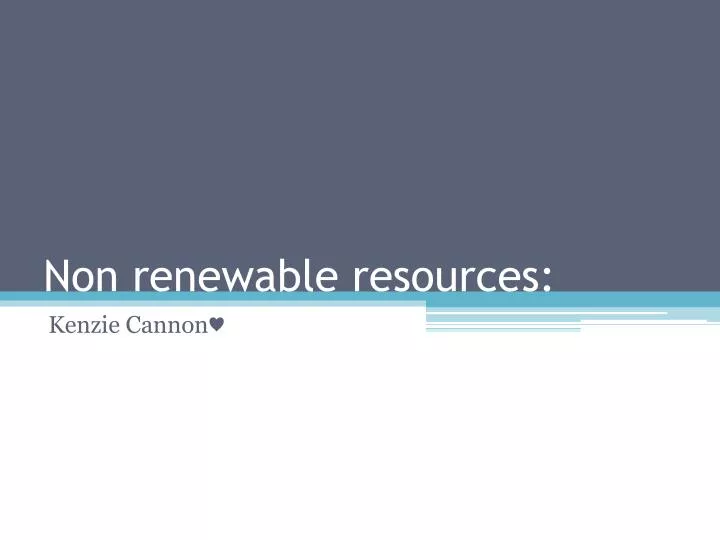 non renewable resources