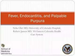 Fever, Endocarditis, and Palpable Purpura