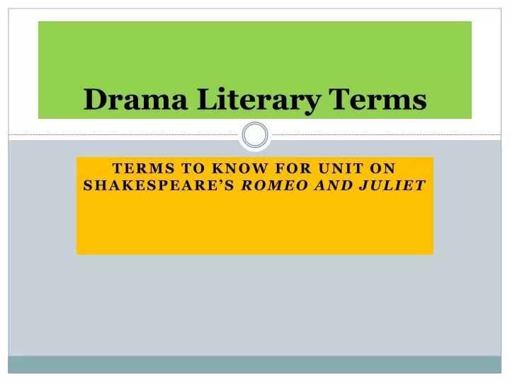 drama literary terms