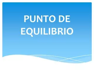 punto de equilibrio
