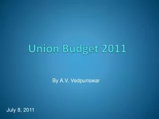 Union Budget 2011