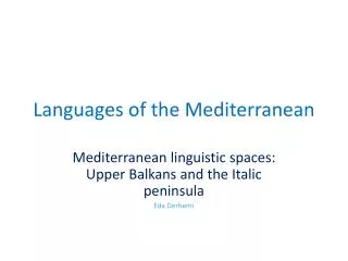 Languages of the Mediterranean