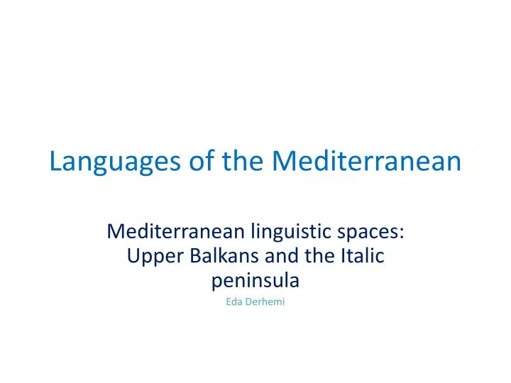 languages of the mediterranean