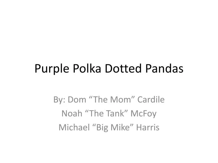 purple polka dotted pandas