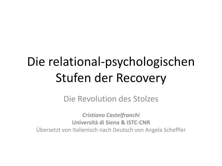 die relational psychologischen stufen der recovery