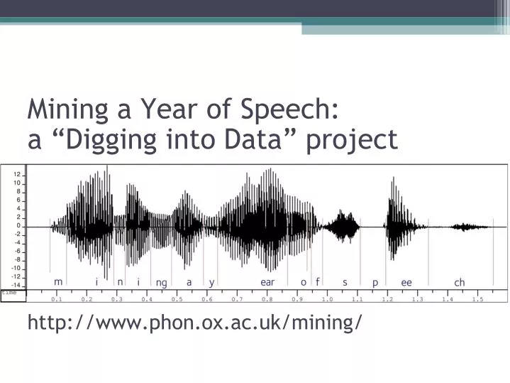 mining a year of speech a digging into data project http www phon ox ac uk mining