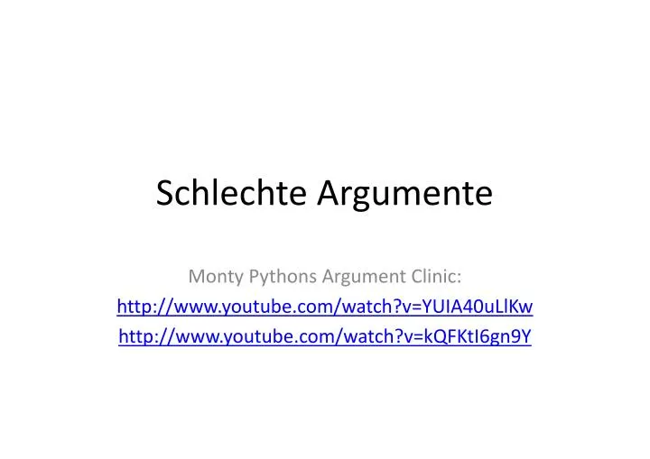 schlechte argumente