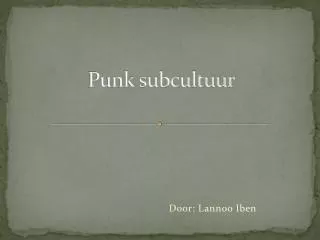 punk subcultuur