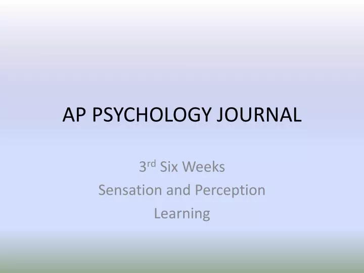 ap psychology journal