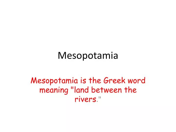 mesopotamia