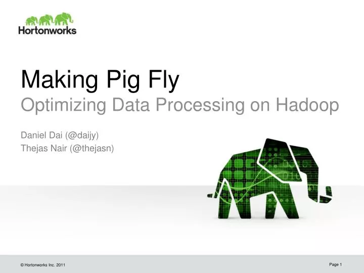 making pig fly optimizing data processing on hadoop