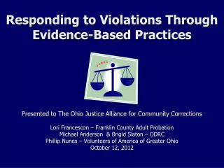 Responding to Violations Through Evidence-Based Practices