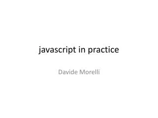 javascript in practice