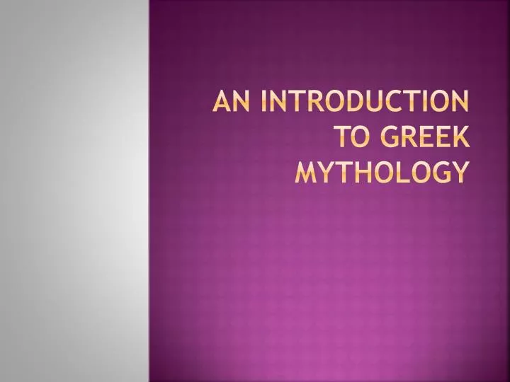 an introduction to greek mythology