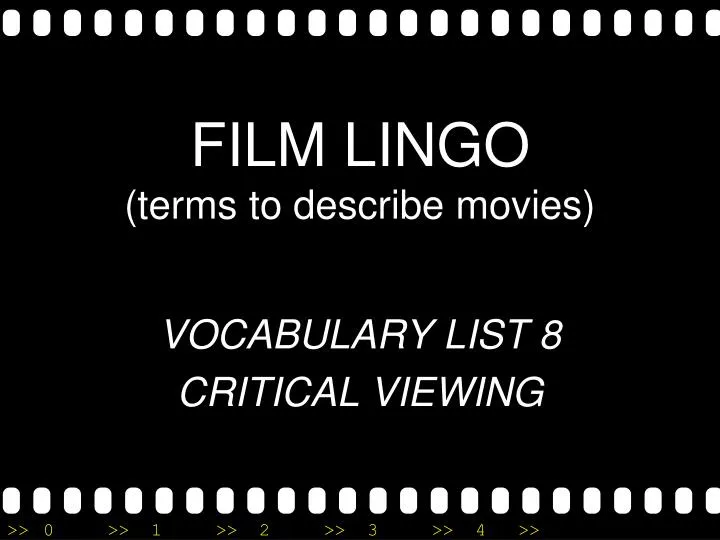 film lingo terms to describe movies