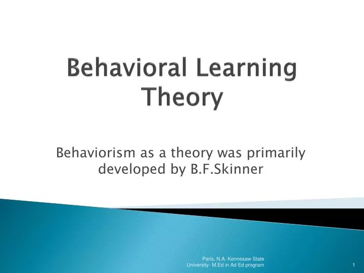 behavioral learning theory