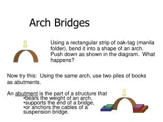 Now try this: Using the same arch, use two piles of books as abutments.