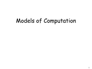 Models of Computation