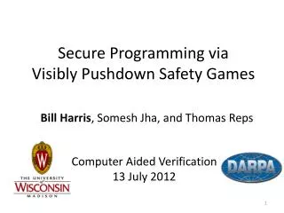 Secure Programming via Visibly Pushdown Safety Games