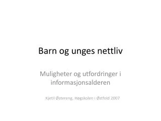 Barn og unges nettliv