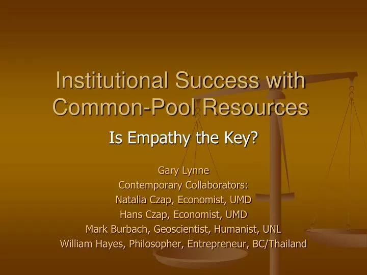 institutional success with common pool resources