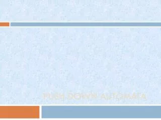 push down automata