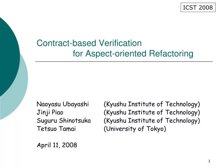 contract based verification for aspect oriented refactoring
