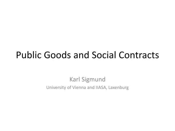 public goods and social contracts