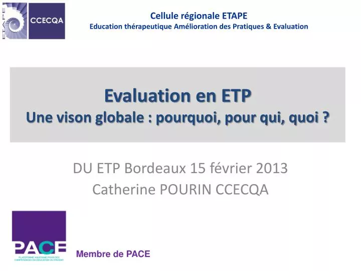 evaluation en etp une vison globale pourquoi pour qui quoi