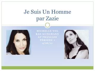 je suis un homme par zazie