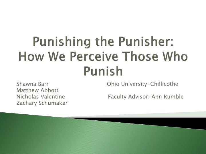 punishing the punisher how we perceive those who punish