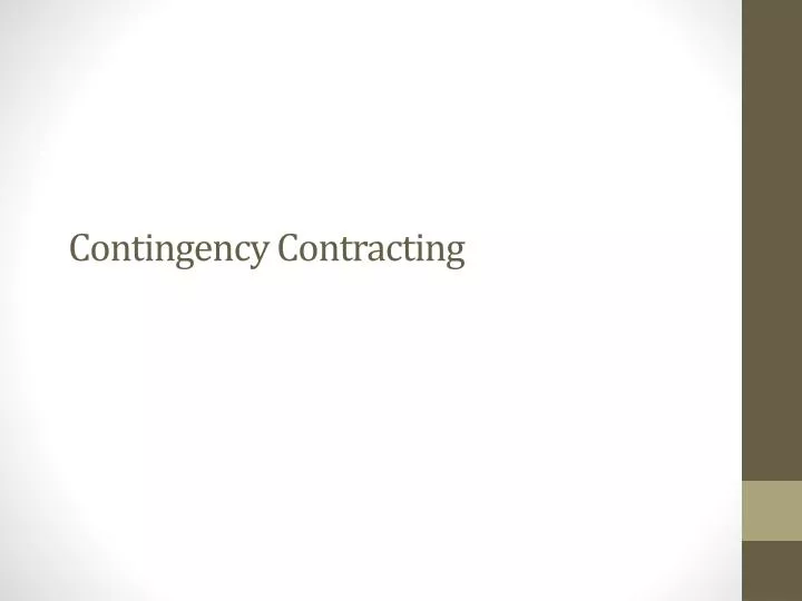 contingency contracting