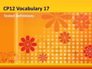 CP12 Vocabulary 17