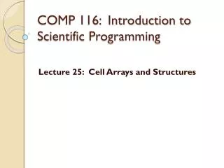 COMP 116: Introduction to Scientific Programming