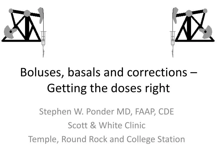 boluses basals and corrections getting the doses right