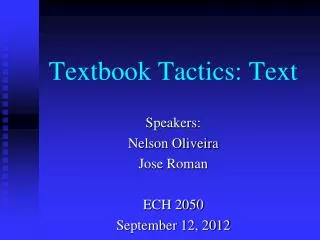 Textbook Tactics: Text