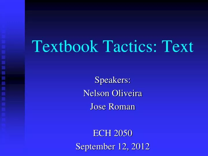 textbook tactics text