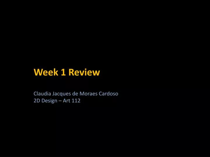 week 1 review