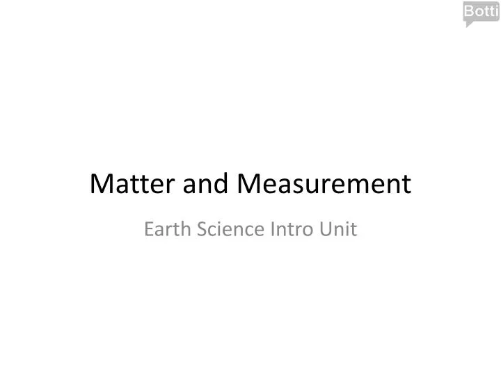 matter and measurement