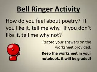 Bell Ringer Activity