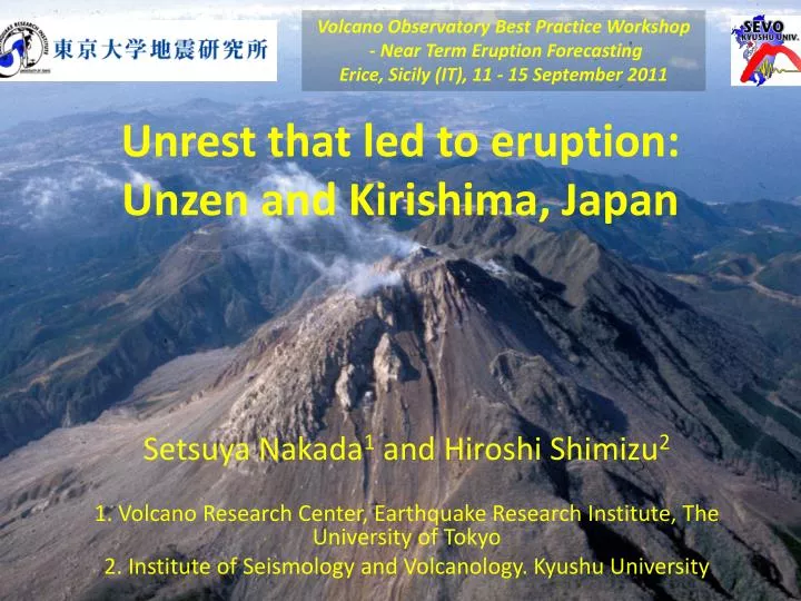 unrest that led to eruption unzen and kirishima japan