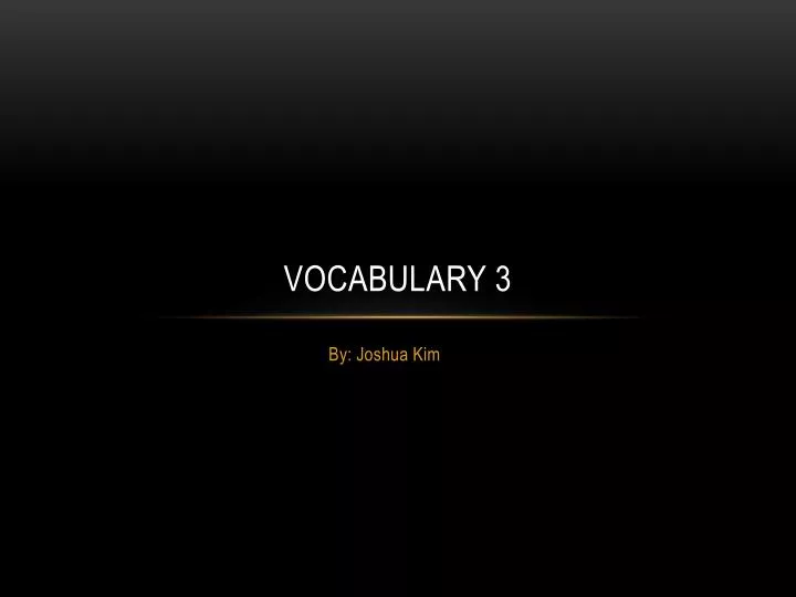 vocabulary 3