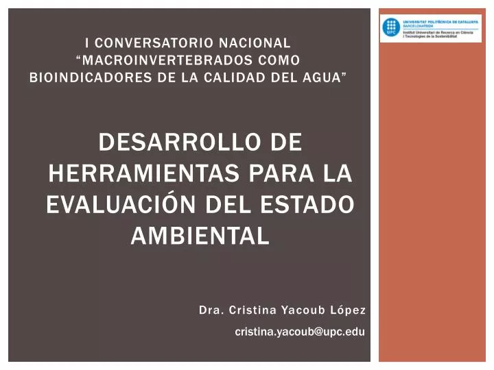 desarrollo de herramientas para la evaluaci n del estado ambiental